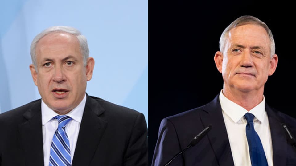 Benjamin Netanjahu, Premierminister Israel (links) und Benny Gantz, früherer Generalstabschef.
