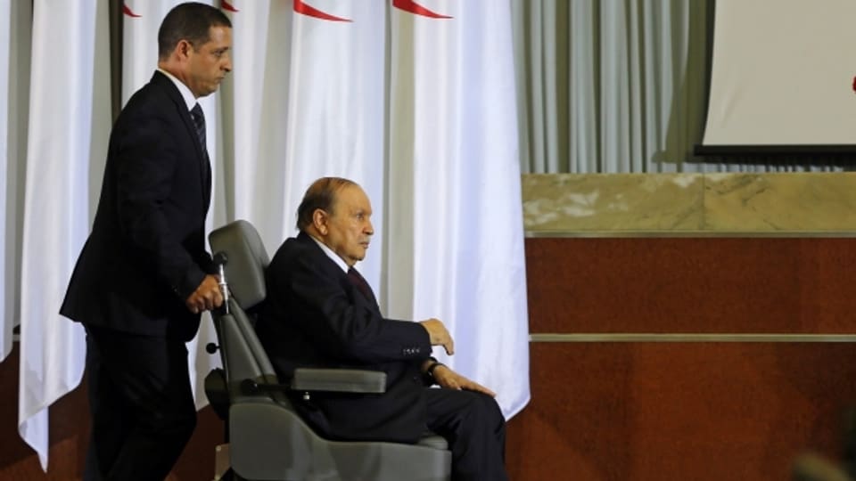 Präsident Abdelaziz Bouteflika im April 2014 bei seiner Vereidigung. Sein letzter öffentlicher Termin.