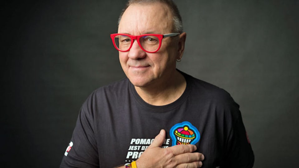 Jerzy Owsiak, polnischer Journalist und Präsident des Vorstandes einer Wohltätigkeitsorganisation für kranke Kinder.