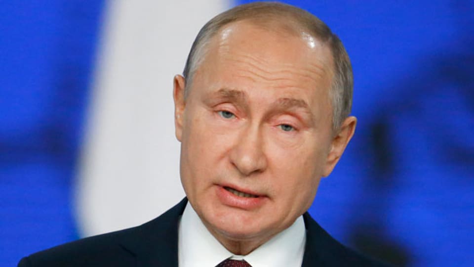 Der russische Präsident Vladimir Putin anlässlich seiner Rede zur Nation am 20.2.2019.