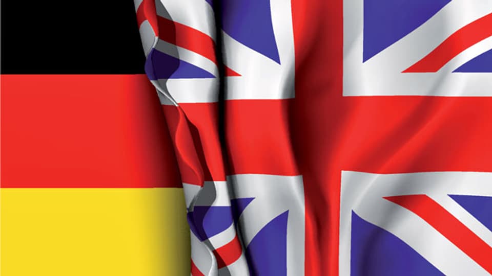 Die deutsche und die britische Flagge.