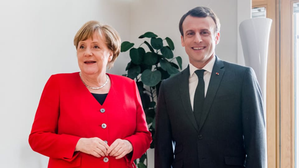Frankreichs Präsident Emmanuel Macron und Bundeskanzlerin Angela Merkel am EU-Gipfel in Brüssel am 21. März 2019.