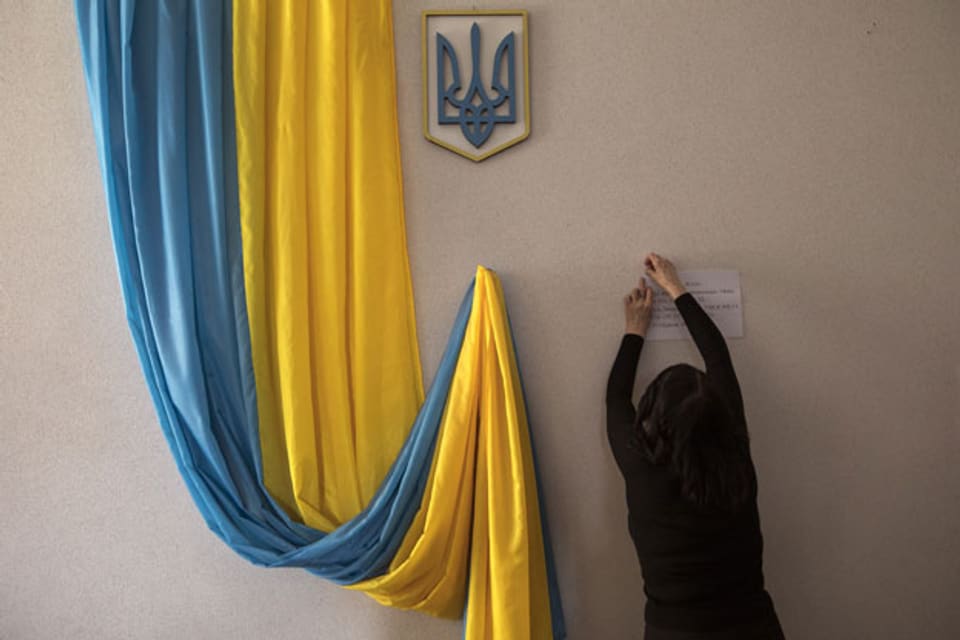 In einem Wahllokal in Kiew