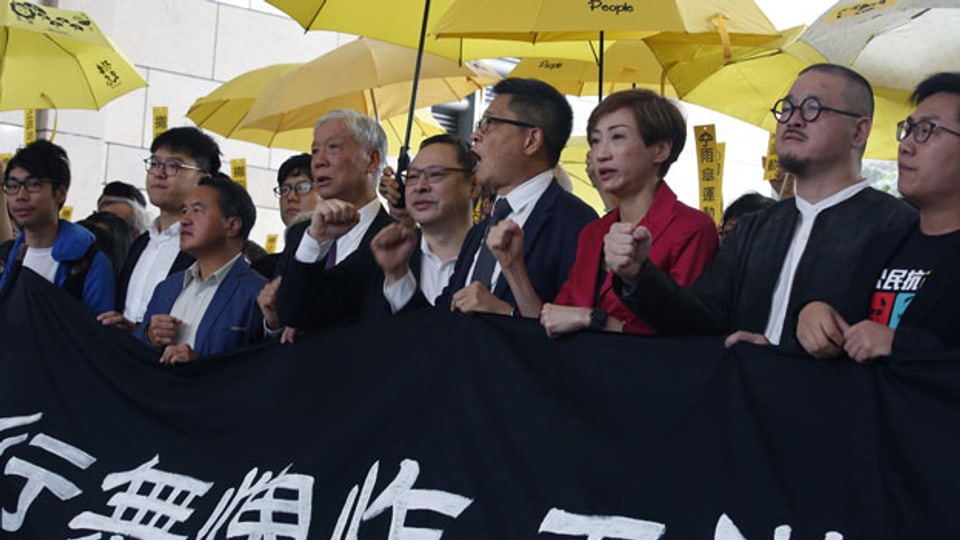 Prozess gegen Anführer der «Regenschirm-Bewegung» in Hongkong.