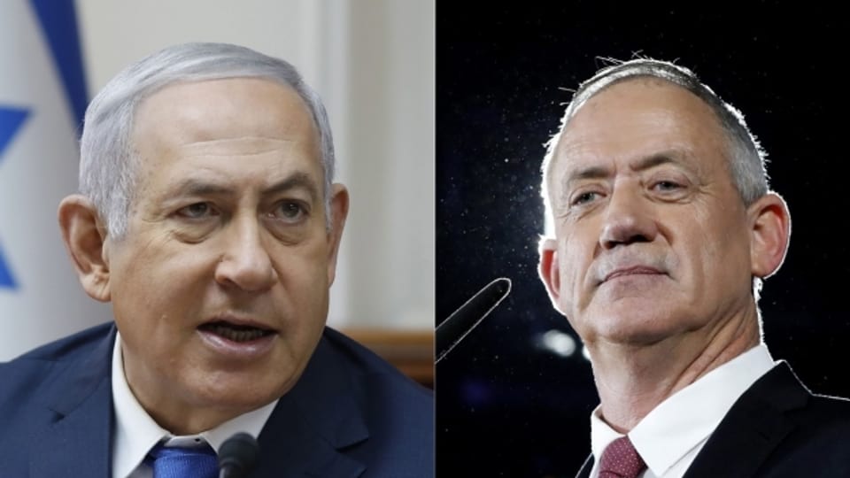Kein klarer Gewinner: Premier Netanjahu und Herausforderer Gantz liefern sich ein enges Rennen.