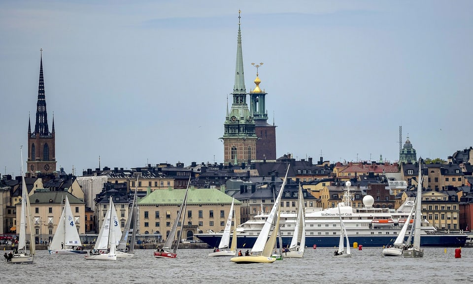 Blick auf den Stockholmer Hafen