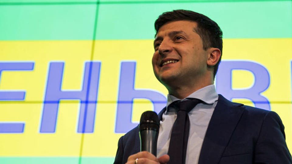Der ukrainische Komiker Wolodimir Selenski könnte neuer Präsident werden.