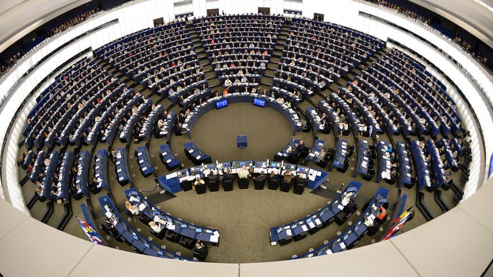 Plenarssaal des Europäischen Parlaments in Strassburg.