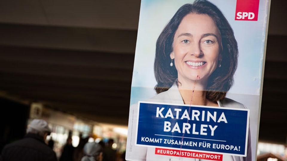 Katarina Barley von der SPD im Wahlkampf in Duisburg im April 2019.