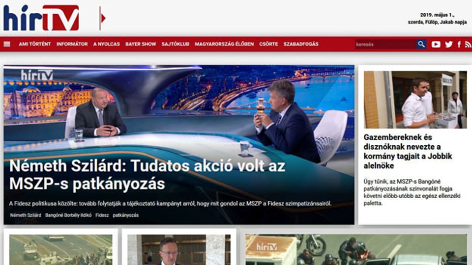 Website des ungarischen Fernsehsender Hir-TV fusioniert mit dem regierungstreuen Echo TV.