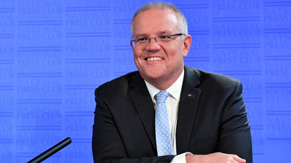 Der australische Premierminister Scott Morrison in Canberra, Australien.