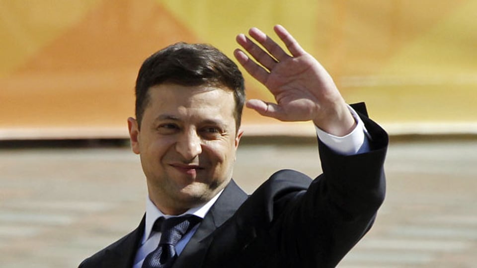 Wolodymyr Selensky, der neue Präsident der Ukraine vor seinem ersten Auftritt im Parlament.