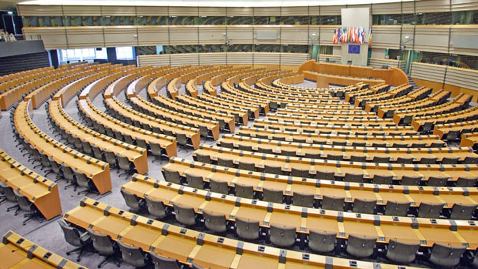 Plenarsaal im Europaeischen Parlament in Bruessel.