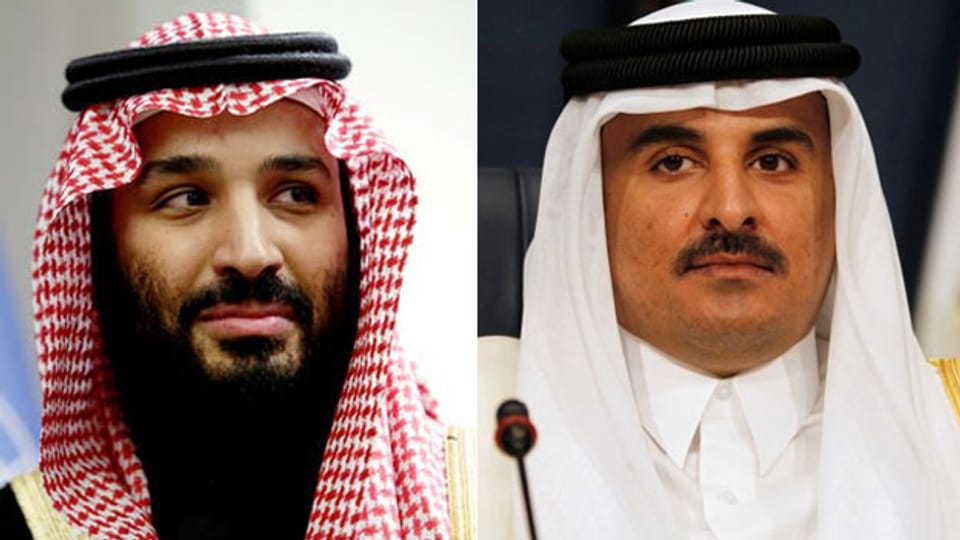 Der saudische Kronprinz Mohammed bin Salman (links) und Katars Emir Tamim Bin Hamad Al-Thani.