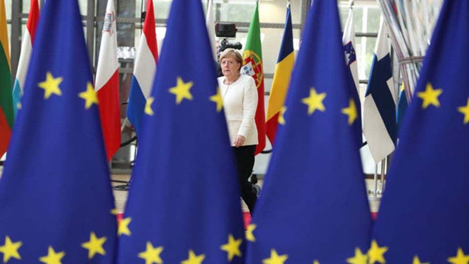 Bundeskanzlerin Angela Merkel trifft am 20. Juni 2019 in Brüssel, Belgien, zum EU-Gipfel ein.