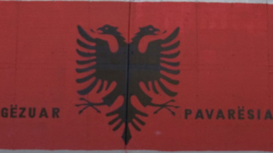 Die Fahne von Albanien.