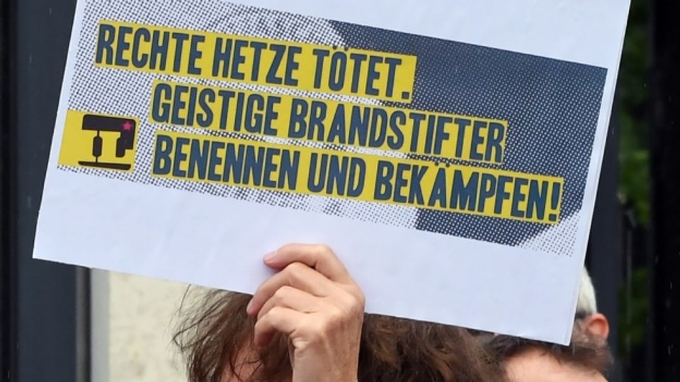 Protestplakat in Deutschland.