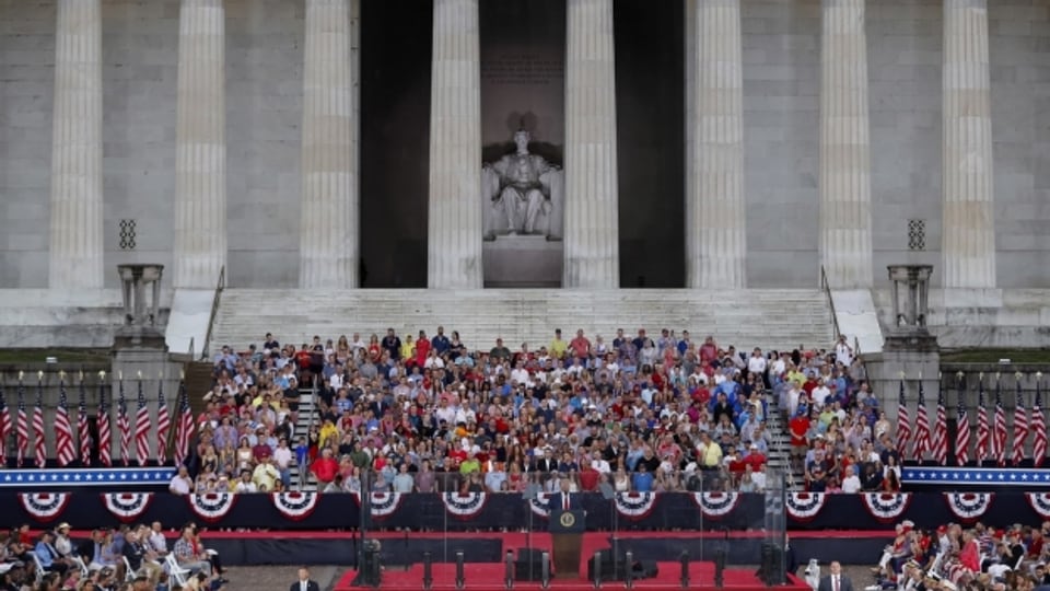Blick auf das Lincoln Memorial, wo Donald Trump seine Rede hielt.