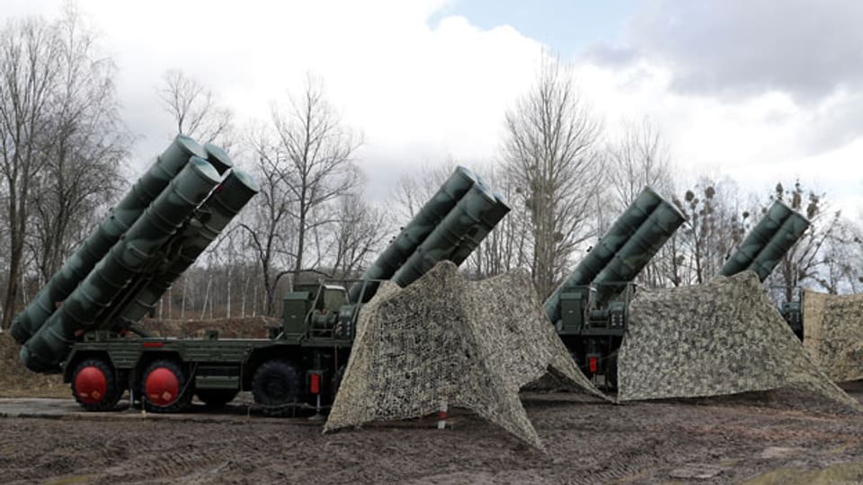 Das russische Waffensystem S-400 in einer Stellung bei Kaliningrad