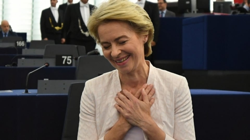 Ursula von der Leyen nach ihrer Wahl am 16. Juli 2019.