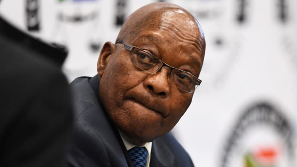 Der ehemalige südafrikanische Präsident Jacob Zuma tritt am 16. Juli 2019 in Johannesburg, Südafrika, vor die Untersuchungskommission.