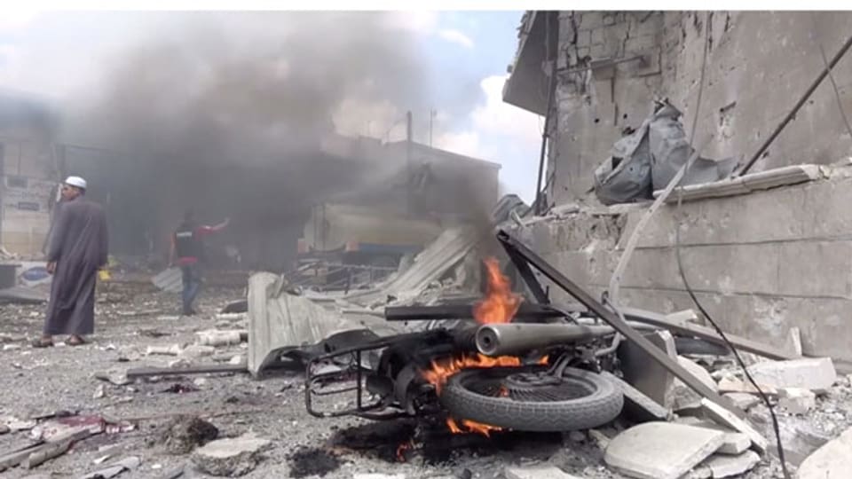 Idlib in Trümmern nach einem Bombenangriff am 16. Juli 2019.