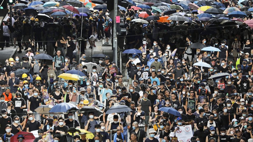 Protestmarsch in Hongkong am 28. Juli 2019.
