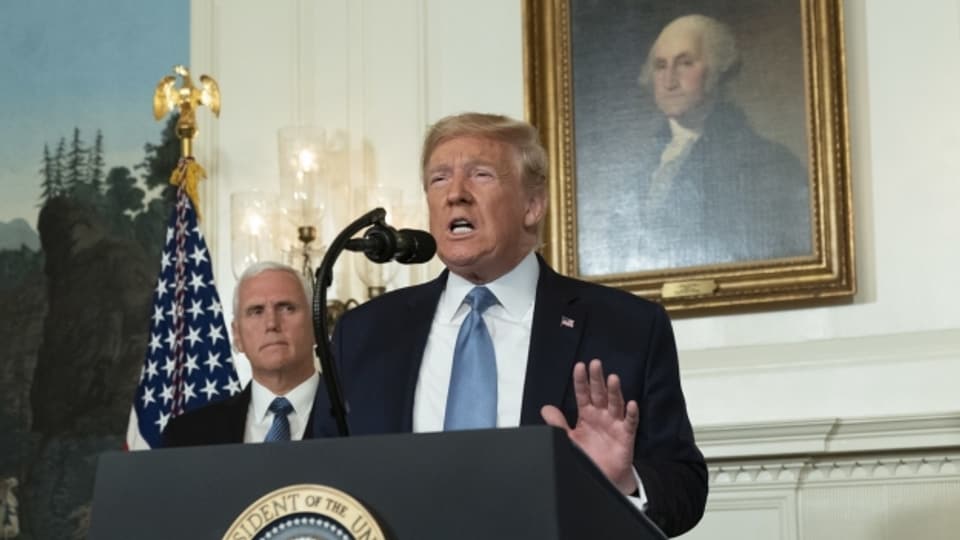 Donald Trump bei seiner Rede im weissen Haus am 5.8.2019.