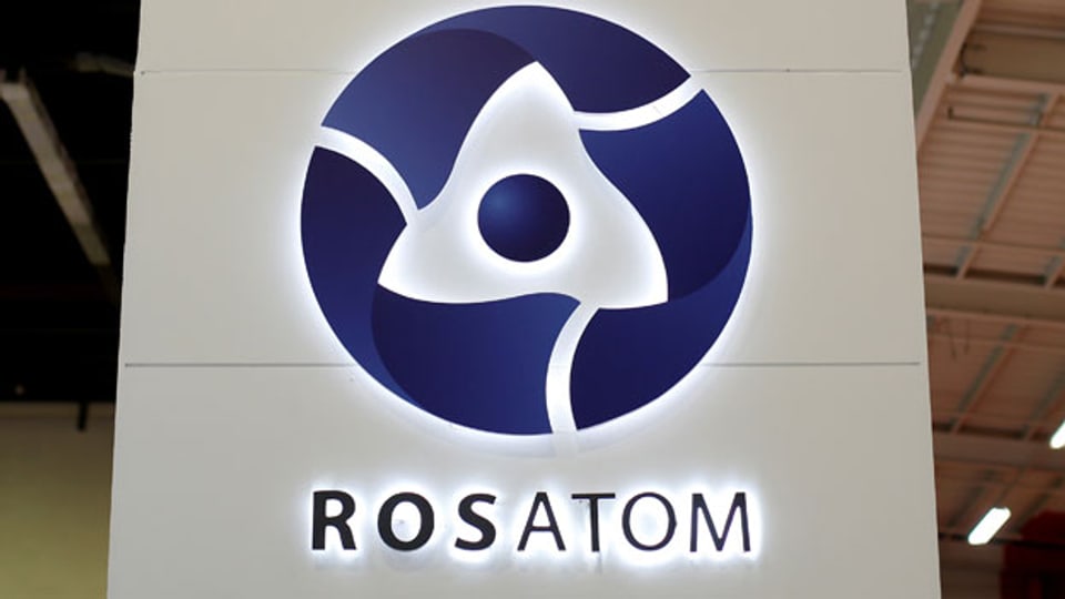 Das Logo des russischen staatlichen Nuklearmonopols Rosatom.