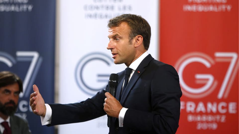 Frankreichs Präsident Emmanuel Macron am G7-Gipfel in Biarritz.