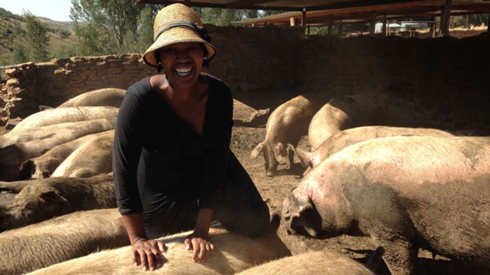 Leeko Makoene ist Bäuerin und möchte mehr Land für ihre Schweinezucht. Aber das Land gehört in Südafrika noch immer den Weissen.