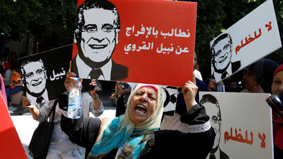 Wahlkampf in Tunis, Tunesien.