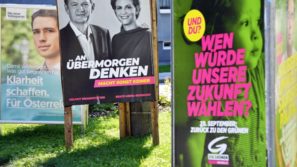 Wahlplakate in Österreich.