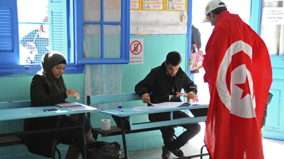 Ein Wahllokal in Tunesien.