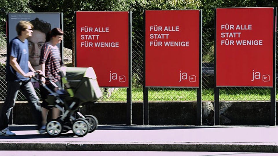 Wahlplakate der SP am 13. September 2011 in der Stadt Bern.