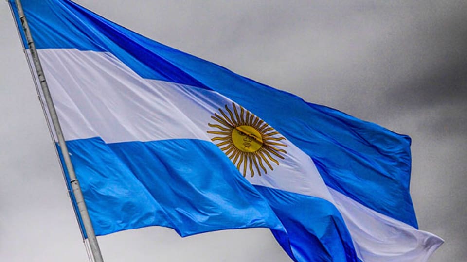 Die Fahne von Argentinien.