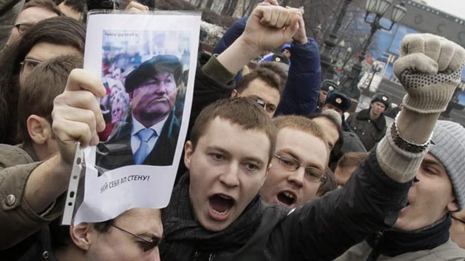 Proteste in Moskau gegen die russische Regierung.
