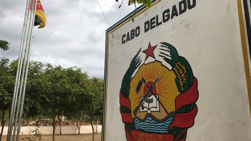 Ortsschild von Cabo Delgado in Mosambik.