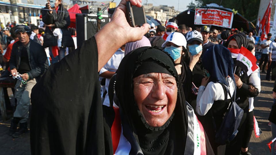 Proteste gegen die Regierung in Bagdad, Irak, am 31. Oktober 2019.