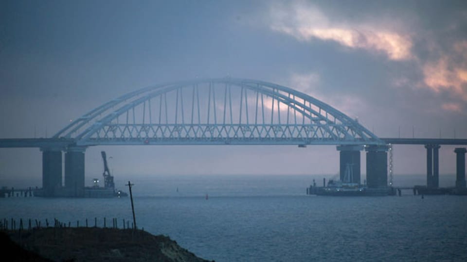 Die Kertsch-Brücke in der Nähe der Halbinsel Krim.