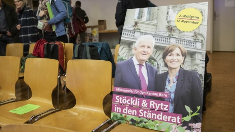 Ein Plakat für die Ständeratswahl mit Regula Rytz und Hans Stöckli.