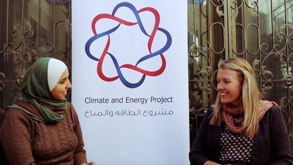 Hala Murad, Präsidentin Climate Action Network Arab Network und Franziska Wehinger von der Friedrich Ebert Stiftung.