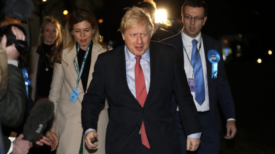 Der Wahlsieger heute Nacht: Premierminister Boris Johnson in London.