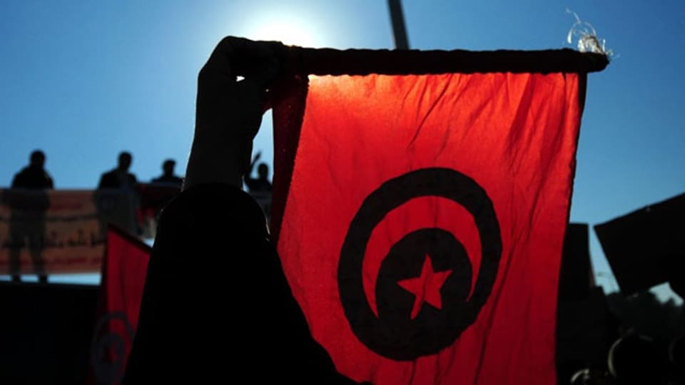 Die Fahne von Tunesien.