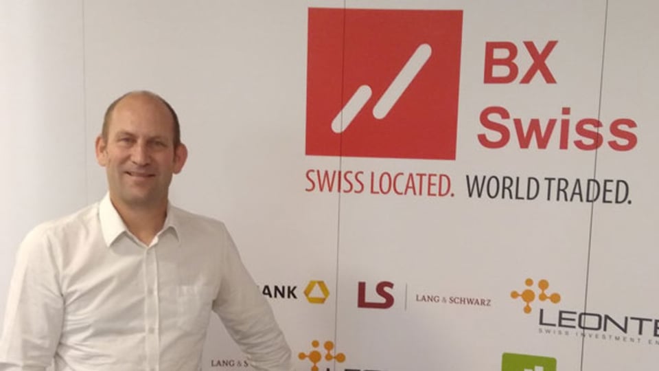 Lucas Bruggemann, Chef der Berner Börse BX Swiss in seinem Büro in Zürich.