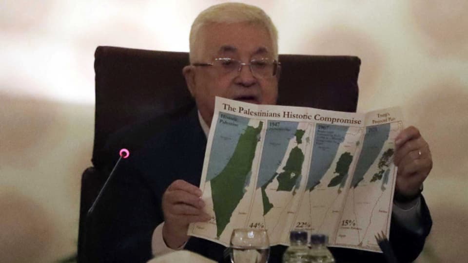 Mahmoud Abbas in Kairo an einer Sitzung der Arabischen Liga.