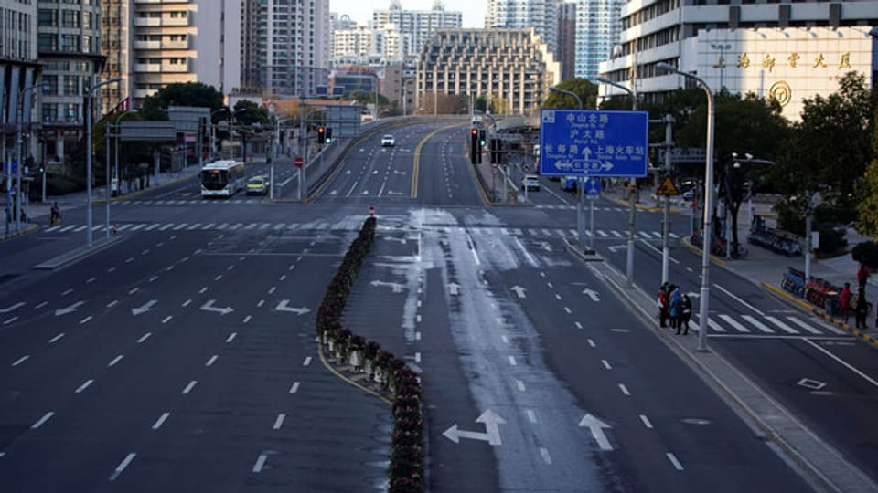 Die Strassen in Schanghai sind leergefegt.
