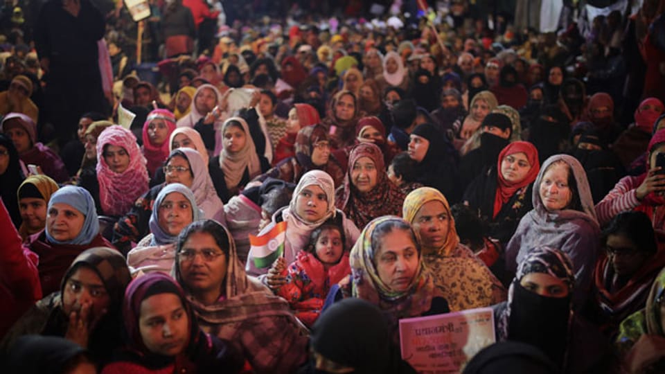 Demonstrationen in Shaheen Bagh in New Delhi.