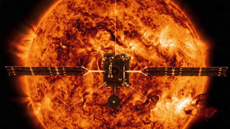 Die Raumsonde «Solar Orbiter» steuert auf die Sonne zu.