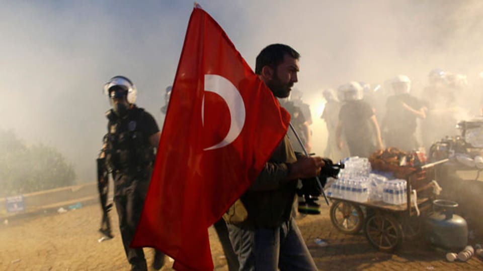 Proteste im Gezi-Park im Zentrum von Istanbul im Jahre 2013.